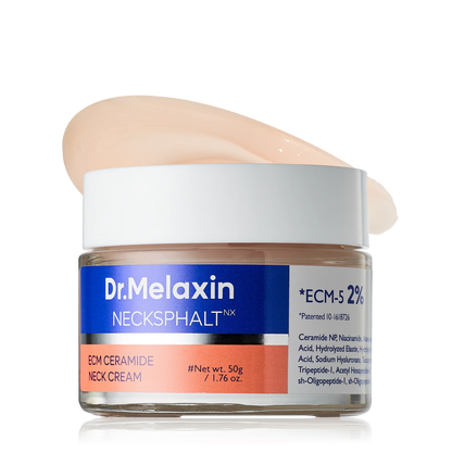 Dr.Melaxin Necksphalt Firming Cream with ECM-5 20,000ppm, Firming & Lifting Neck Cream for Wrinkles & Sagging Skin, Ceramide & Collagen for Elasticity & Radiant Glow