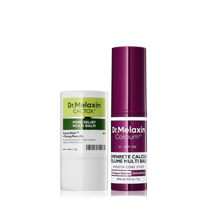 Dr.Melaxin Cactox & Calcium Multi Balm Pore Firming Duo with Cactus Cooling & Eye Care Stick for Visible Pore Refining and Skin Repair