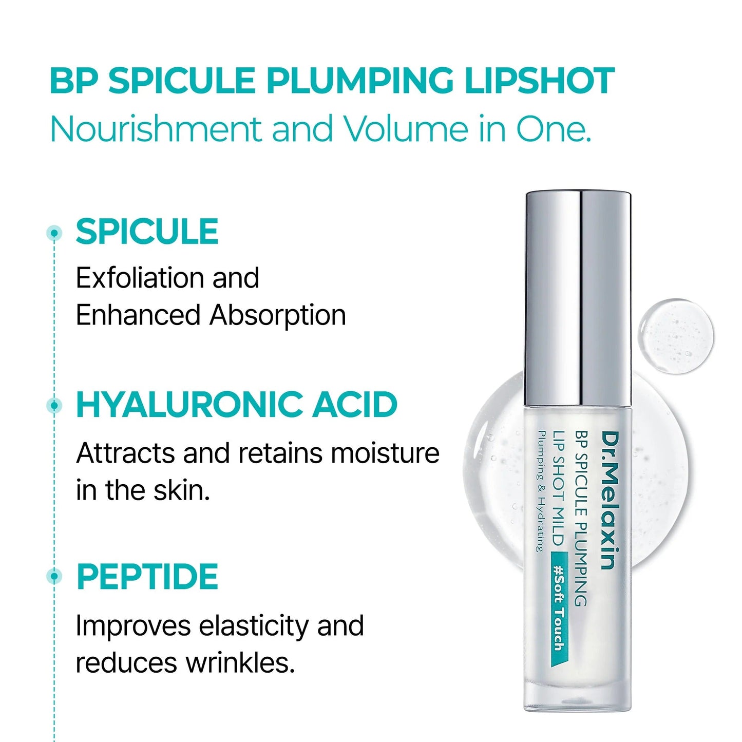 Click to see full view Dr.Melaxin BP Spicule Plumping Lip Shot Maxi – Microneedle Lip Plumper for Fuller Lips & Smooth Texture, Hyaluronic Acid & Peptides for Volume & Fine Line Care, Korean Lip Treatment
