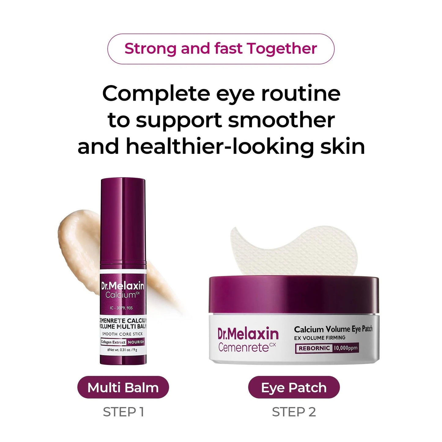 Dr.Melaxin Calcium Volume Multi Balm+Eye Patch 60ea Korean Skin Care Cosmetics with Collagen Extract Elasticity Eye Shield Skin Repair